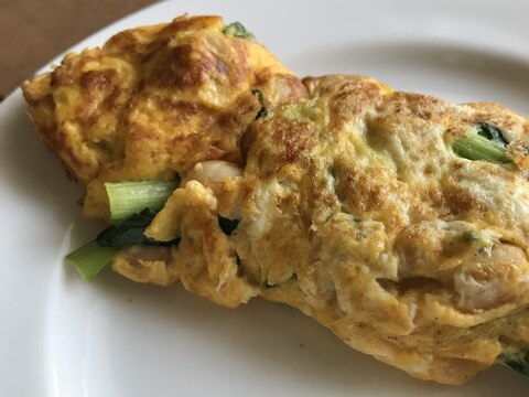 【食べごたえたっぷり】大豆と小松菜のオムレツ